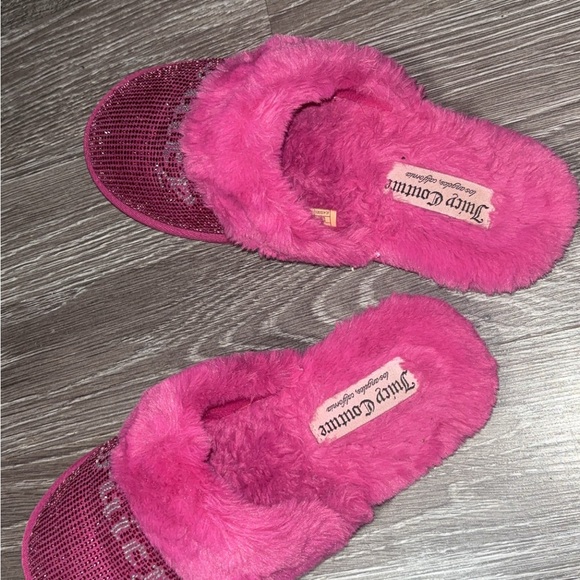 Juicy Couture Pink Furry Slippers - Picture 3 of 3